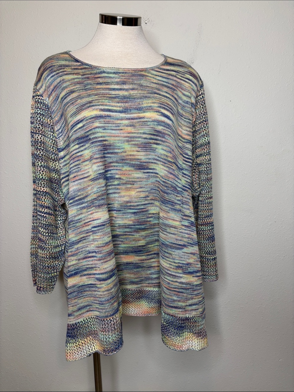 CJ Banks Pastel Multicolor Crewneck Sweater